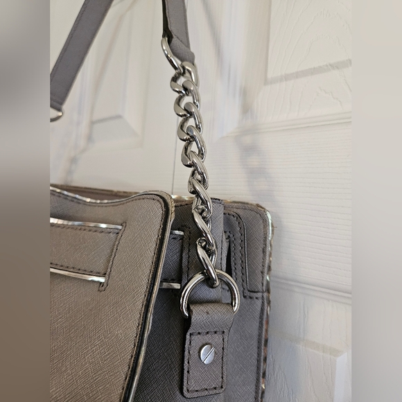 MK Hamilton Saffiano Leather Gray Bag - Picture 4 of 9